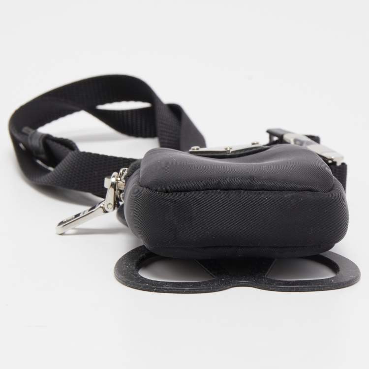 Pre Owned Prada Black Nylon and Rubber Smartphone Case Lanyard 