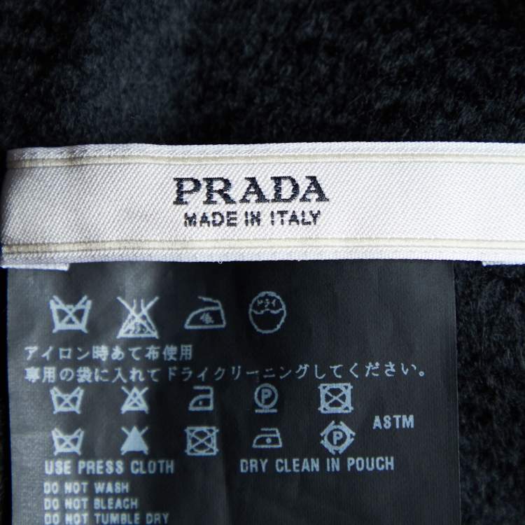 مملوكة مسبقًا Prada Black Cashmere Embellished Fringed Stole