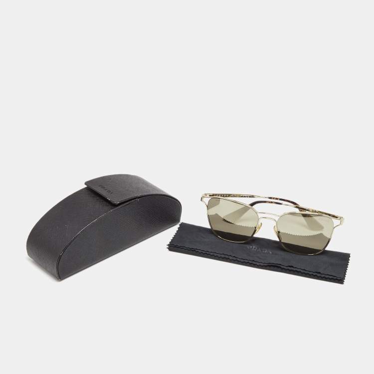 Pre Owned Prada Gold Frame SPR54T Sunglasses