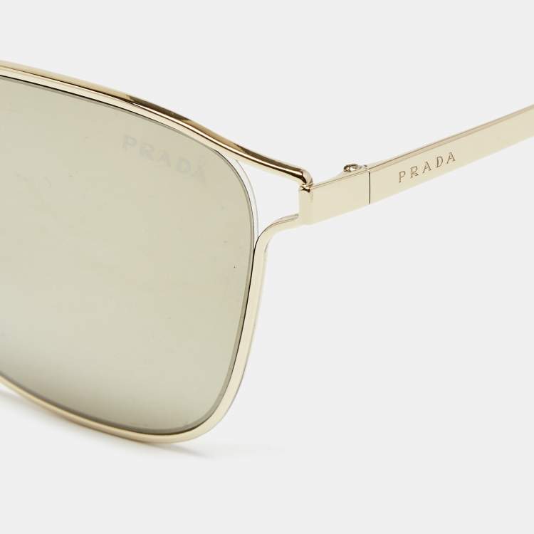 Pre Owned Prada Gold Frame SPR54T Sunglasses