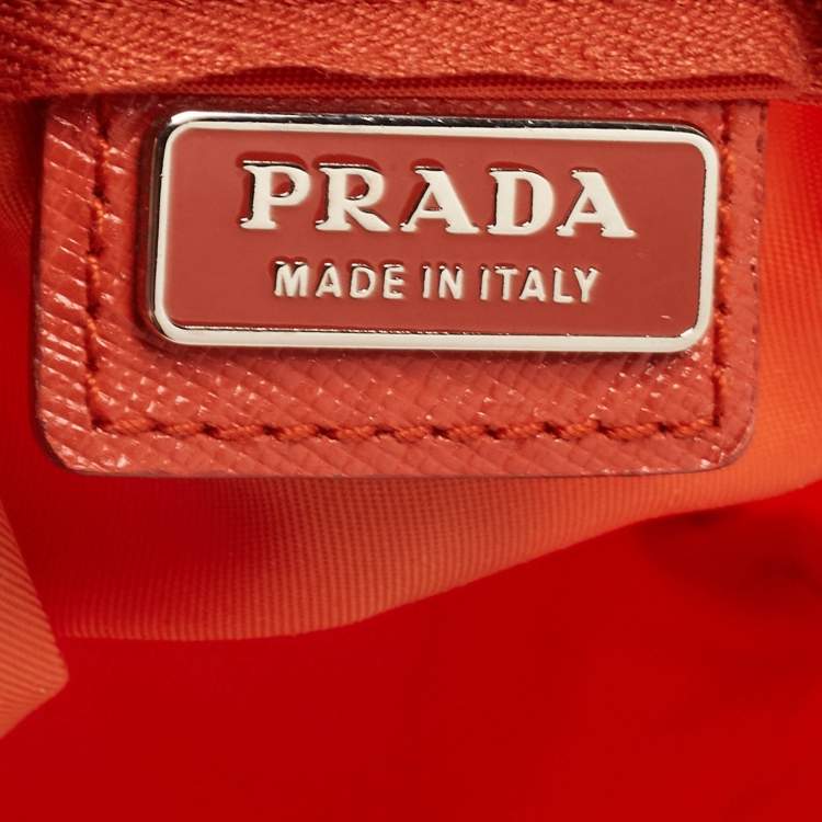 Pre Owned Prada Orange Nylon Cosmetic Pouch
