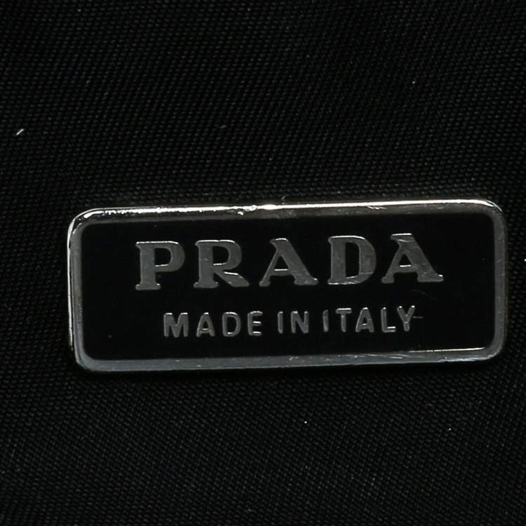 Pre Owned Prada Black Nylon and Leather Foldable Toiletry Pouch
