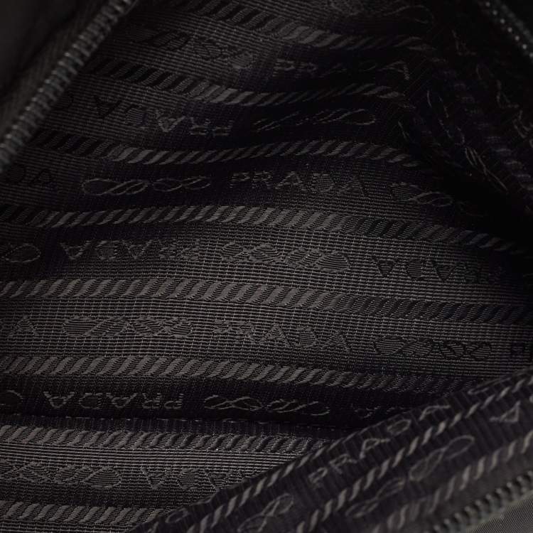Pre Owned Prada Black Nylon Logo Cosmetic Pouch 