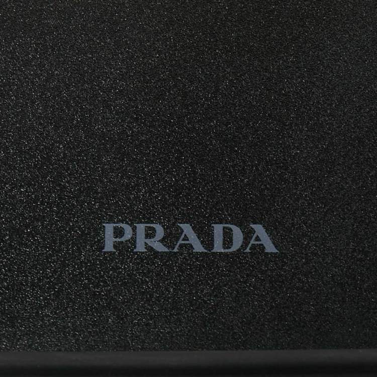 Pre Owned Prada Black/Silver Rubber Crystals Embellished iPhone 13 Pro Case