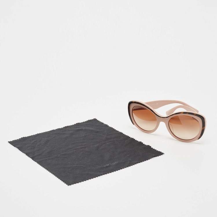 Pre Owned Prada Pink/Brown Gradient SPR12 P Cat Eye Sunglasses