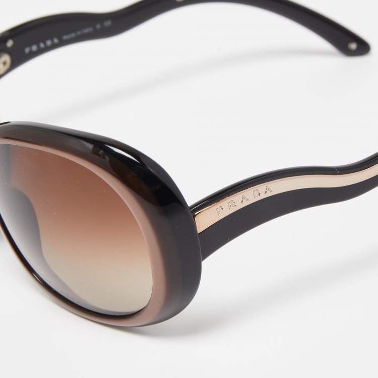 مملوكة مسبقًا Prada Brown Gradient SPR08L Oval Sunglasses
