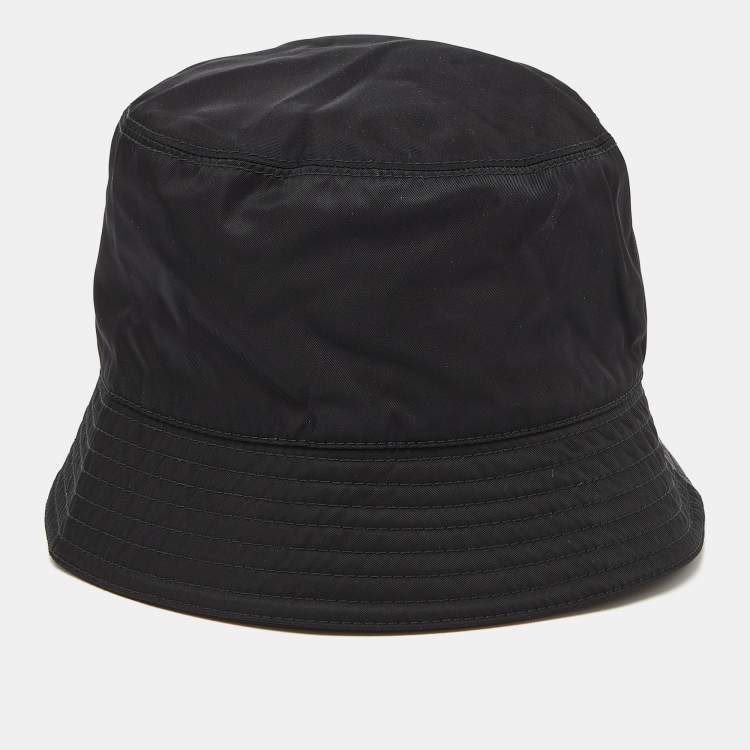 Pre Owned Prada Black Re-Nylon Bucket Hat M
