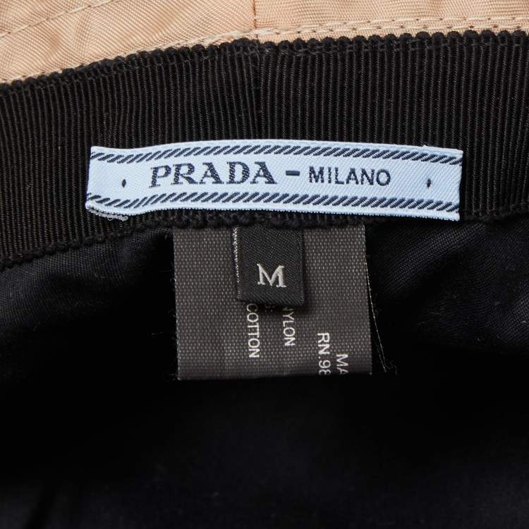 Pre Owned Prada Beige Nylon Bucket Hat M