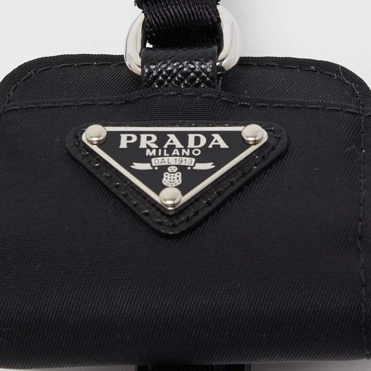 مملوكة مسبقًا Prada Black Nylon Airpods Pro Case with Adjustable Strap