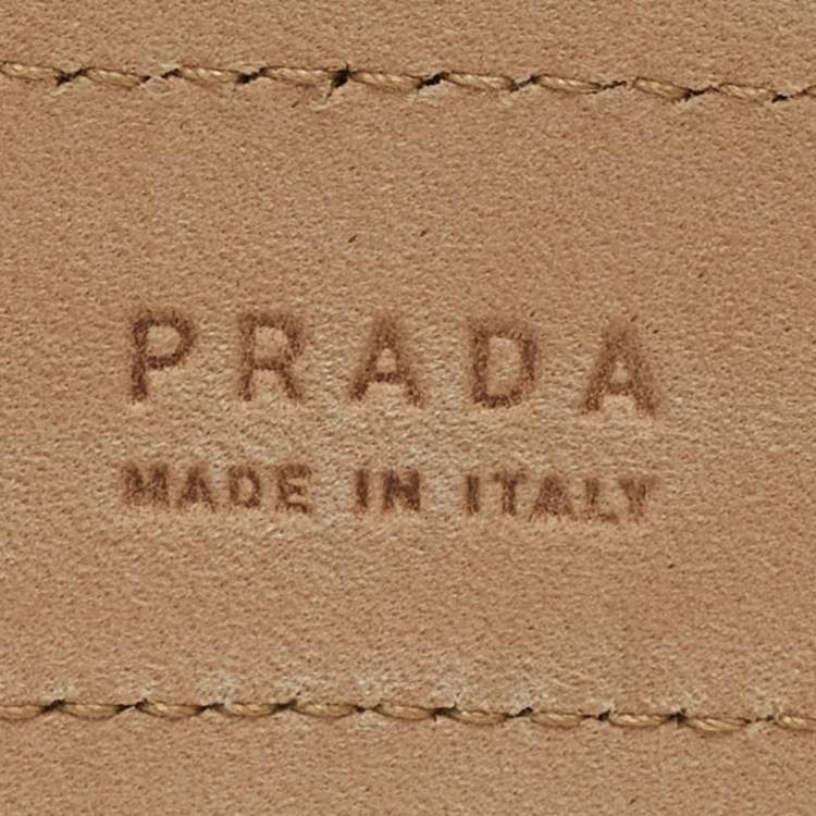 Pre Owned Prada Cream Patent Leather Buckle Belt 85CM