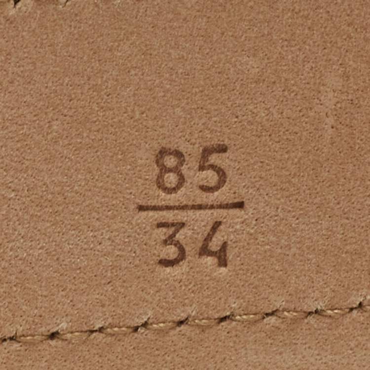 Pre Owned Prada Cream Patent Leather Buckle Belt 85CM