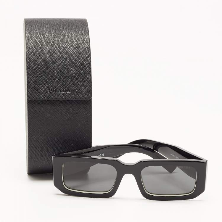 Pre Owned Prada Black SPR06Y Rectangular Sunglasses