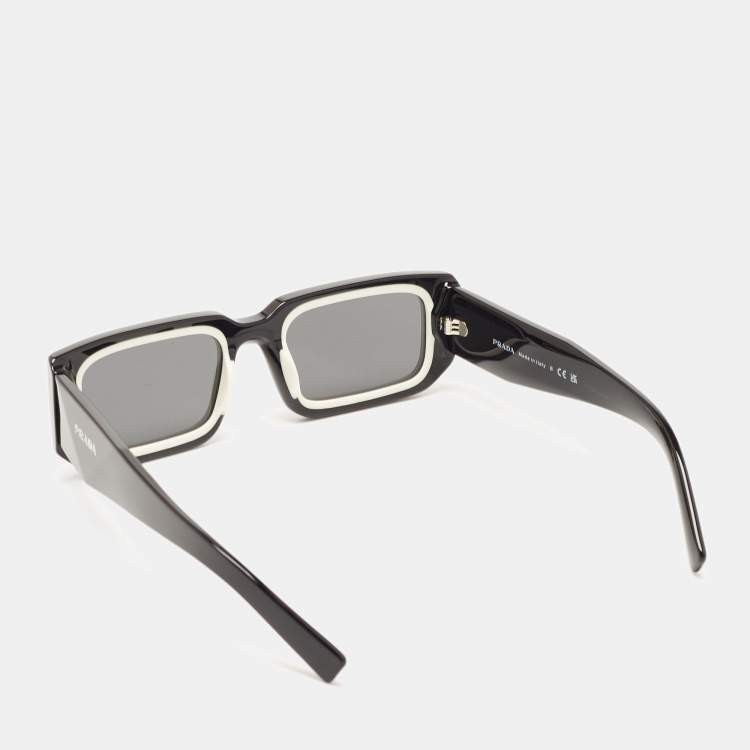 Pre Owned Prada Black SPR06Y Rectangular Sunglasses