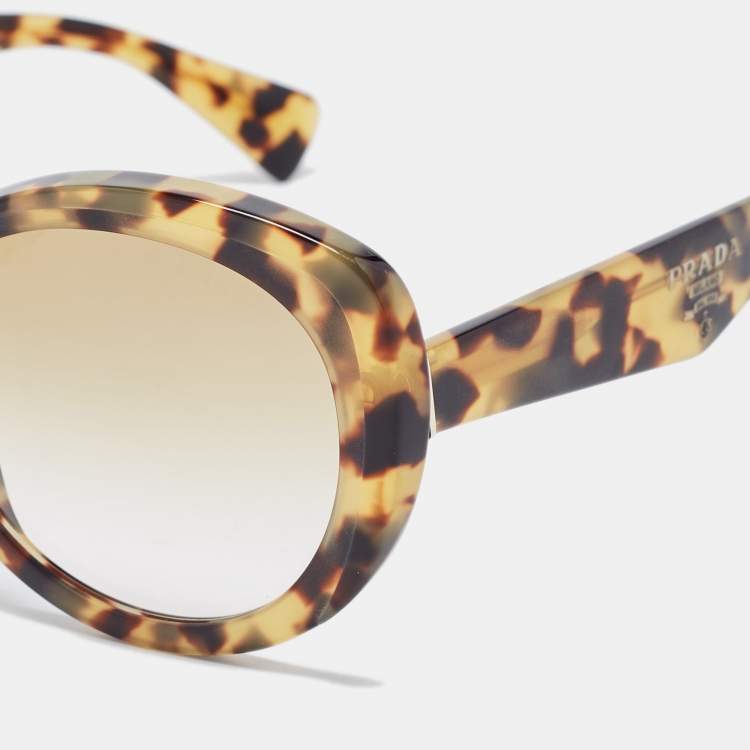 Pre Owned Prada Brown Tortoise Gradient  SPR12P Cat Eye Sunglasses