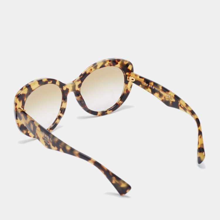 Pre Owned Prada Brown Tortoise Gradient  SPR12P Cat Eye Sunglasses