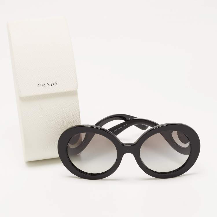 Pre Owned Prada Black Gradient SPR27N Baroque Round Sunglasses