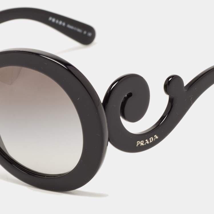 Pre Owned Prada Black Gradient SPR27N Baroque Round Sunglasses