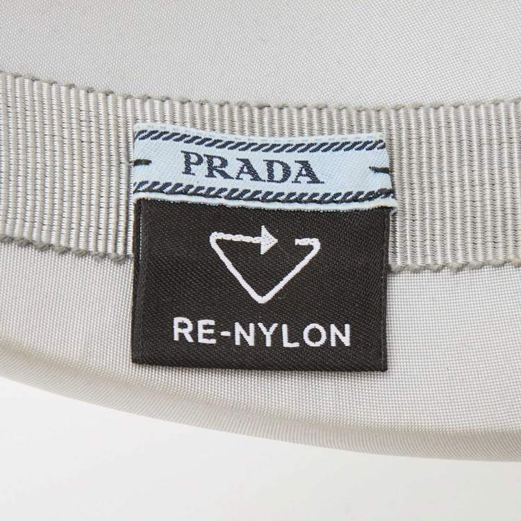 Pre Owned Prada Grey Triangle Logo Re-Nylon Headband
