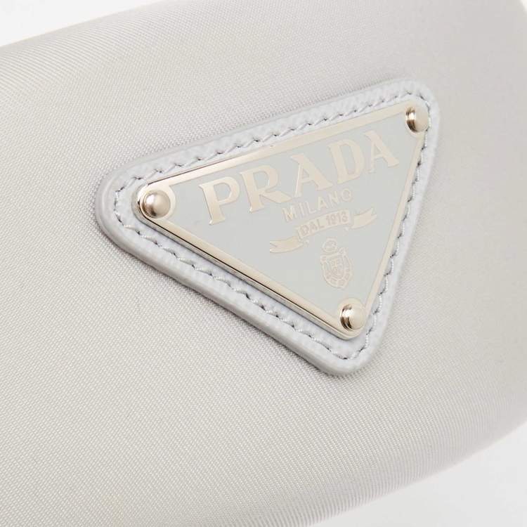 Pre Owned Prada Grey Triangle Logo Re-Nylon Headband