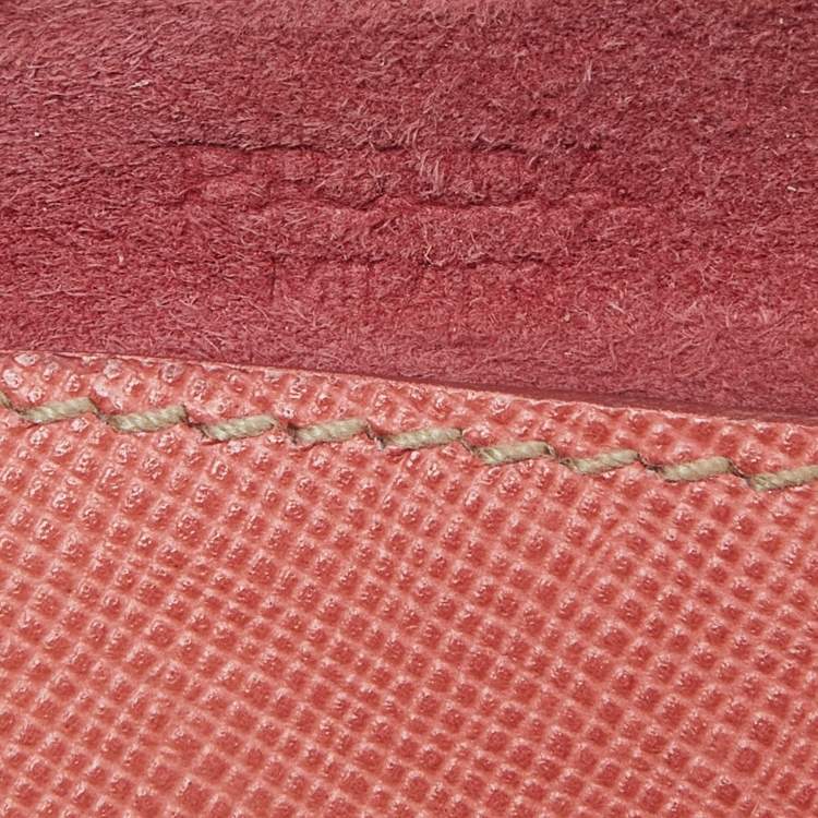 Pre Owned Prada Orange Saffiano Leather Badge Holder