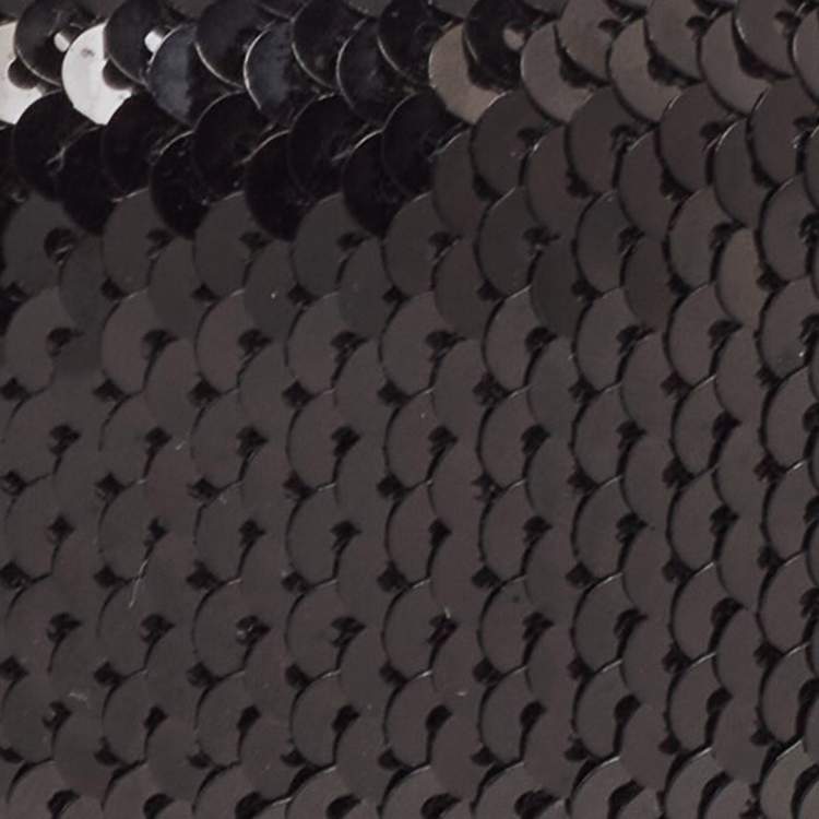 Pre Owned Prada Black Sequined Logo Detail Headband