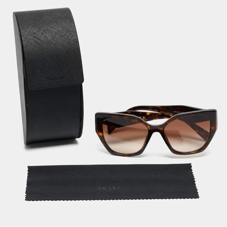Pre Owned Prada Brown Gradient SPR19Z Cat Eye Sunglasses