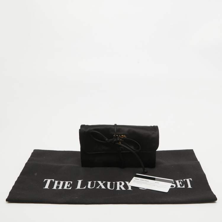 Pre Owned Prada Black Satin Foldable Travel Pouch