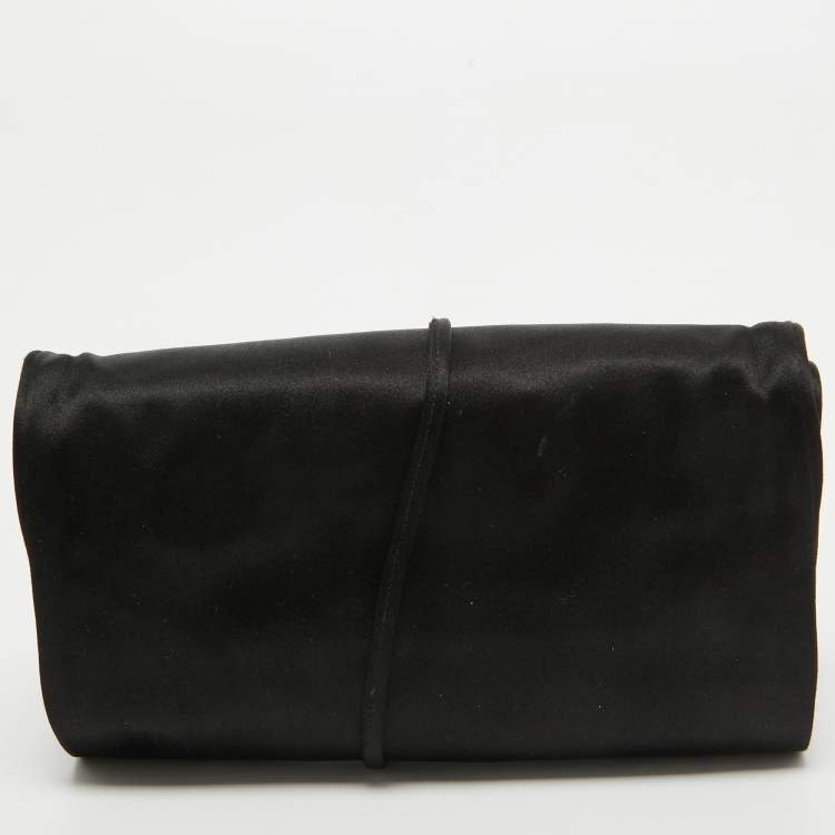 Pre Owned Prada Black Satin Foldable Travel Pouch