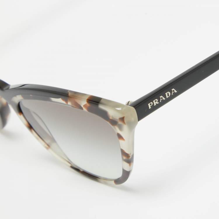 Pre Owned Prada Black Tortoiseshell Gradient SPR01V Cat Eye Sunglasses