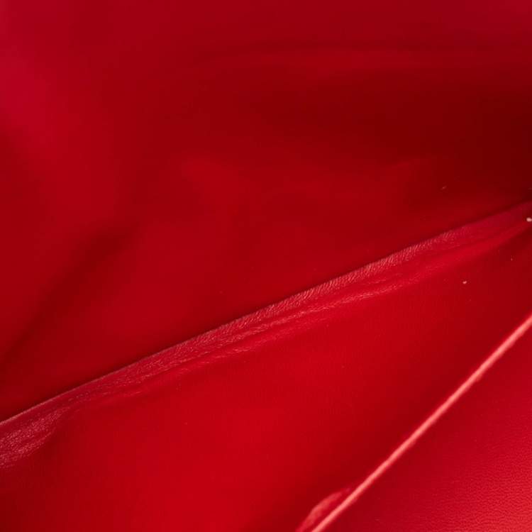 Pre Owned Prada Red Saffiano Lux Leather Zip Around iPad Case