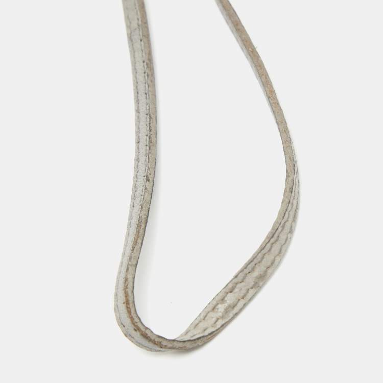 Pre Owned Prada White Saffiano Leather Badge Holder
