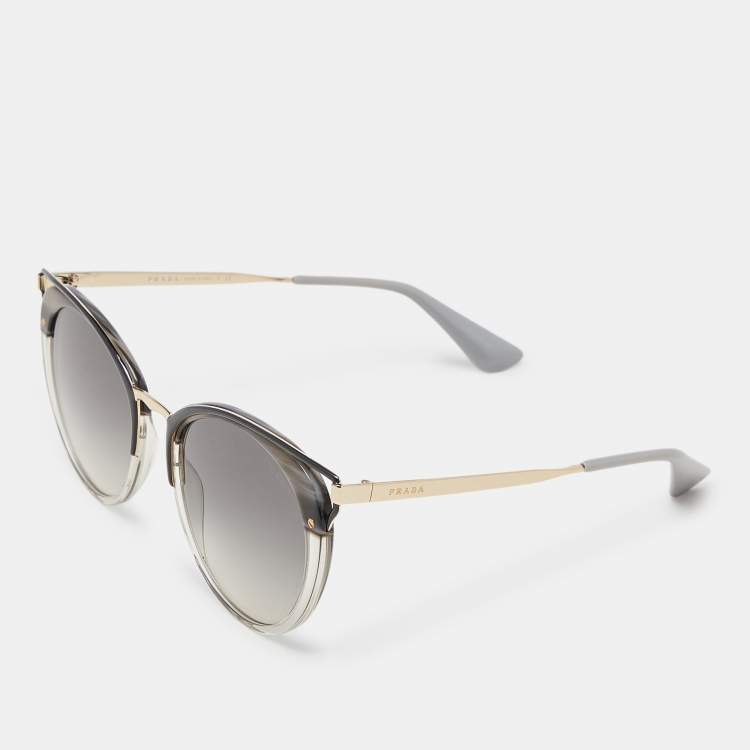 Pre Owned Prada Grey Havana/Grey Gradient SPR66T Cinema Sunglasses