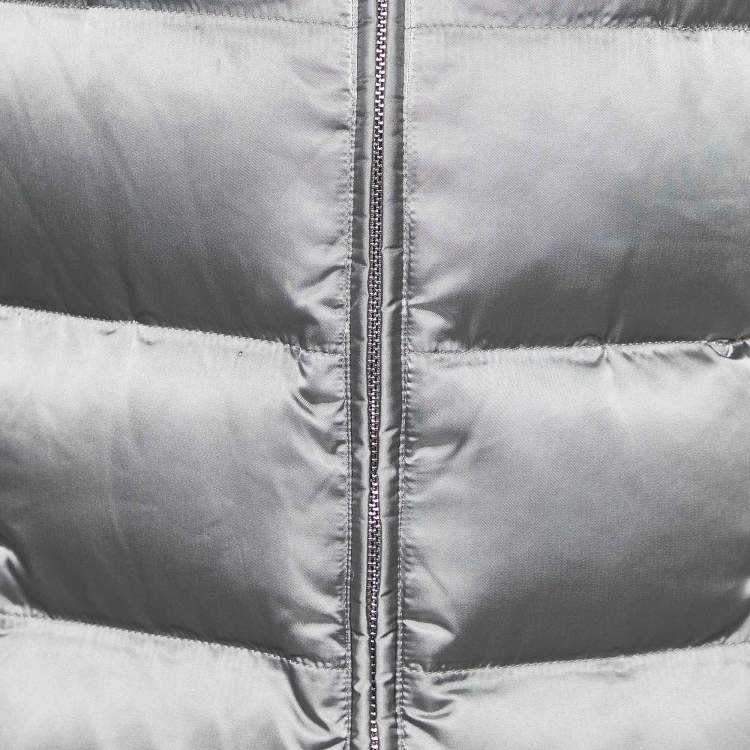Pre Owned Prada Green Down Quilted Zip Up Jacket M