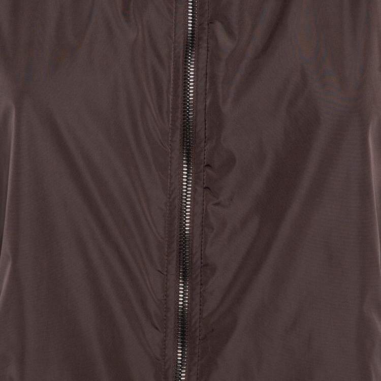 Pre Owned Prada Brown Nylon Puffer Vest XL