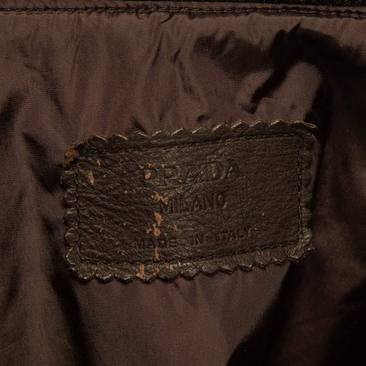 Pre Owned Prada Brown Nylon Puffer Vest XL