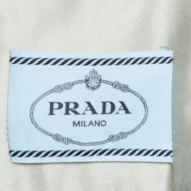 مملوكة مسبقًا Prada Black Padded Silk Blend Mink Fur Trimmed Jacket M