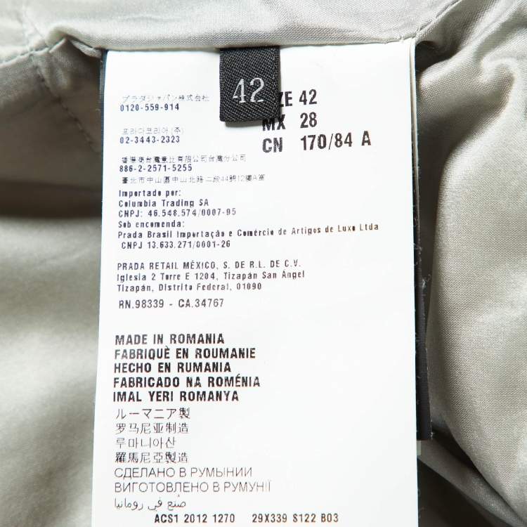 مملوكة مسبقًا Prada Black Padded Silk Blend Mink Fur Trimmed Jacket M