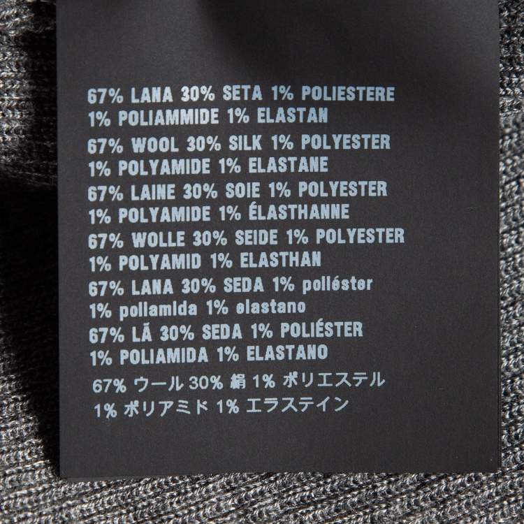 Pre Owned Prada Grey Rib Knit Zipper Sleeveless Top M