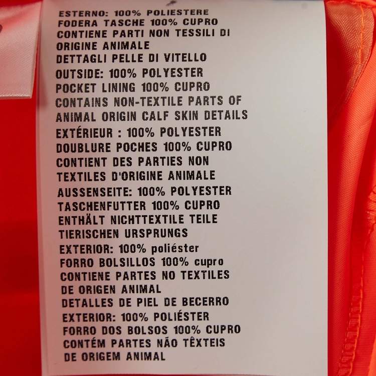 Pre Owned Prada Florescent Orange Synthetic Loose Fit Pants M