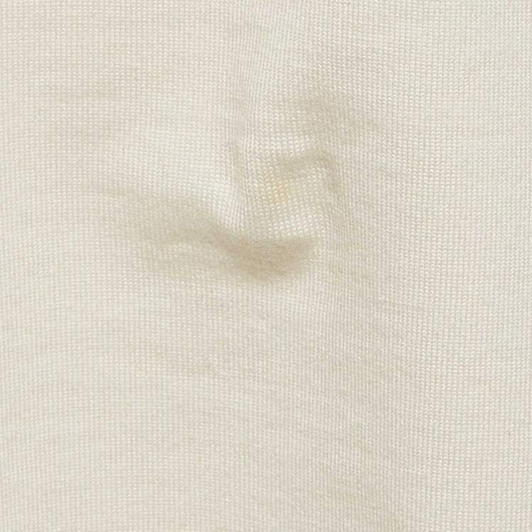 Pre Owned Prada Cream Wool Knit Polo Collar Midi Dress S