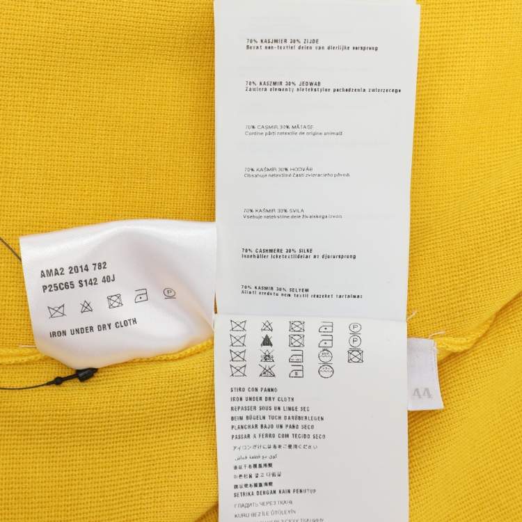 Pre Owned Prada Yellow Cashmere & Silk Knit Button Front Cardigan M