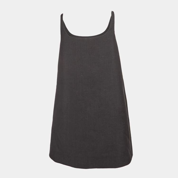 Pre Owned Prada Dark Grey Wool Mini Shift Dress S