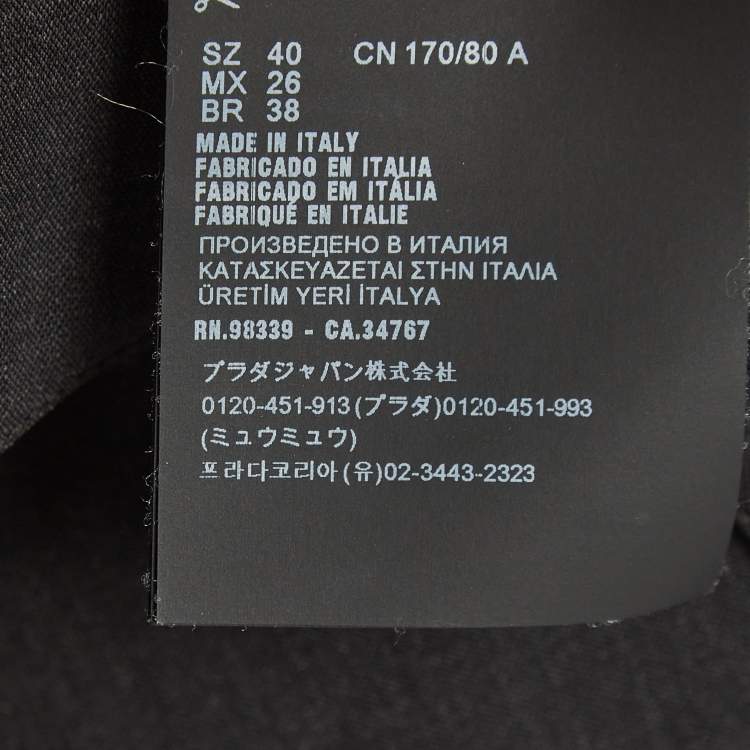 Pre Owned Prada Dark Grey Wool Mini Shift Dress S