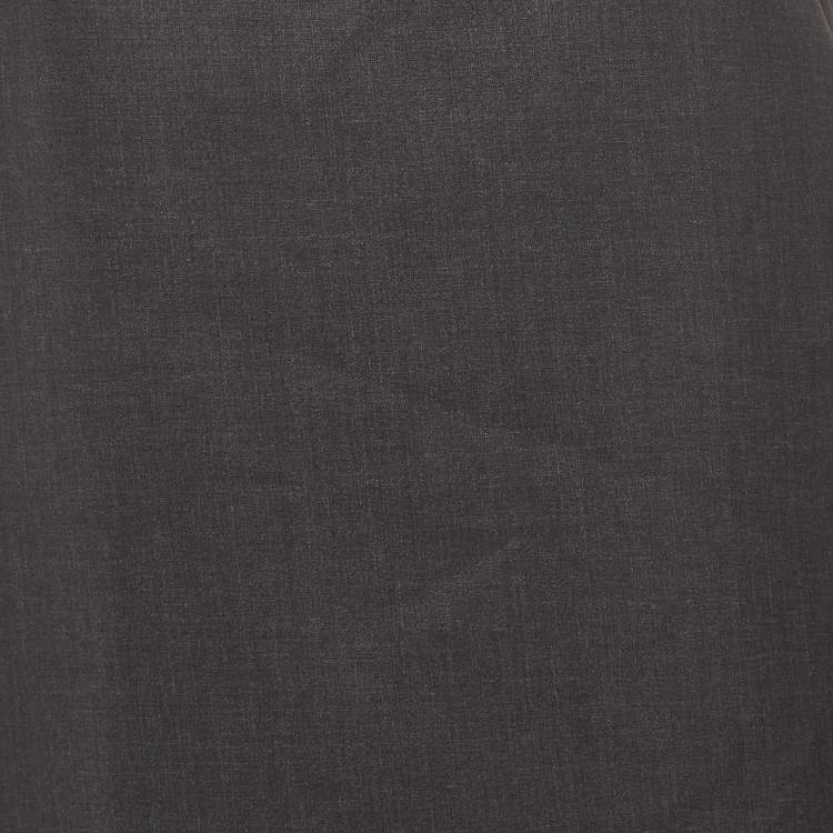 Pre Owned Prada Dark Grey Wool Mini Shift Dress S