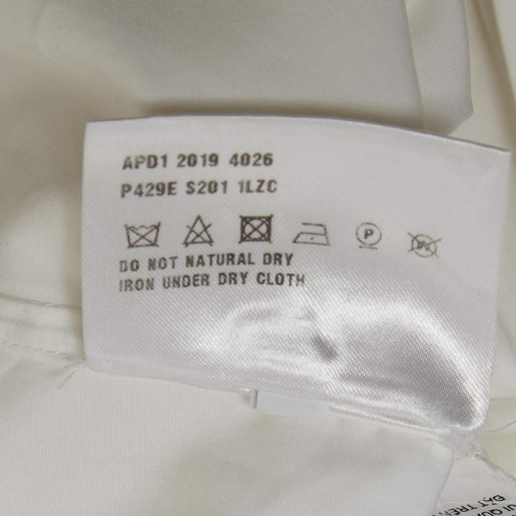 Pre Owned Prada White Cotton Sleeveless Tie-Up Neck Top S