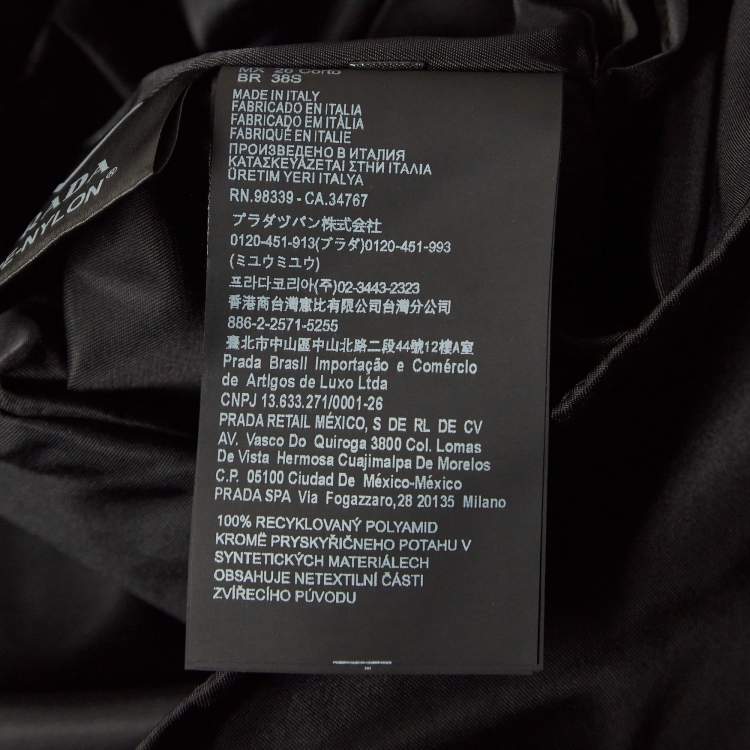 Pre Owned Prada Black Nylon Triangular Pouch Detail Mini Dress S