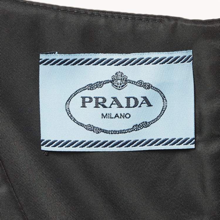 Pre Owned Prada Black Nylon Triangular Pouch Detail Mini Dress S