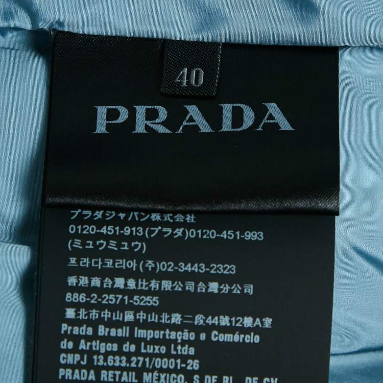 Pre Owned Prada Black Nylon Short Etiquette Puffer Down Jacket S