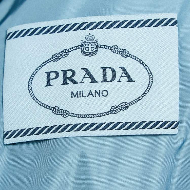 Pre Owned Prada Black Nylon Short Etiquette Puffer Down Jacket S
