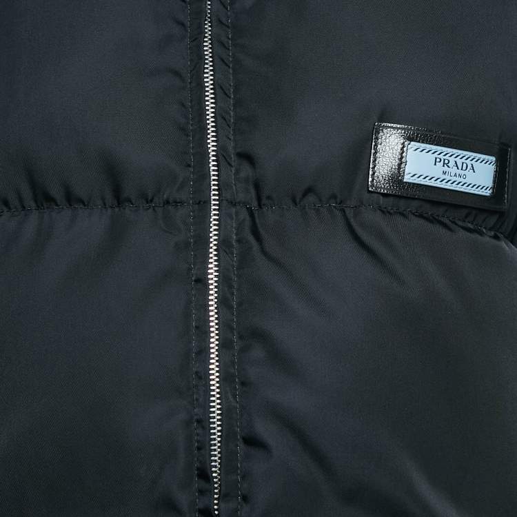 Pre Owned Prada Black Nylon Short Etiquette Puffer Down Jacket S